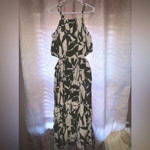 Maurice’s Green leaves side cutout Summer maxi Dress